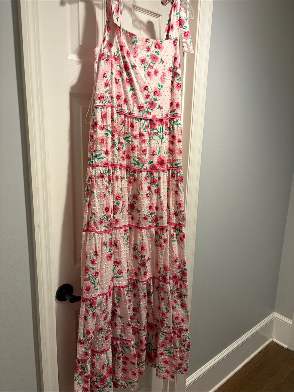 crown & ivy Pink and Green Floral Maxi Dress